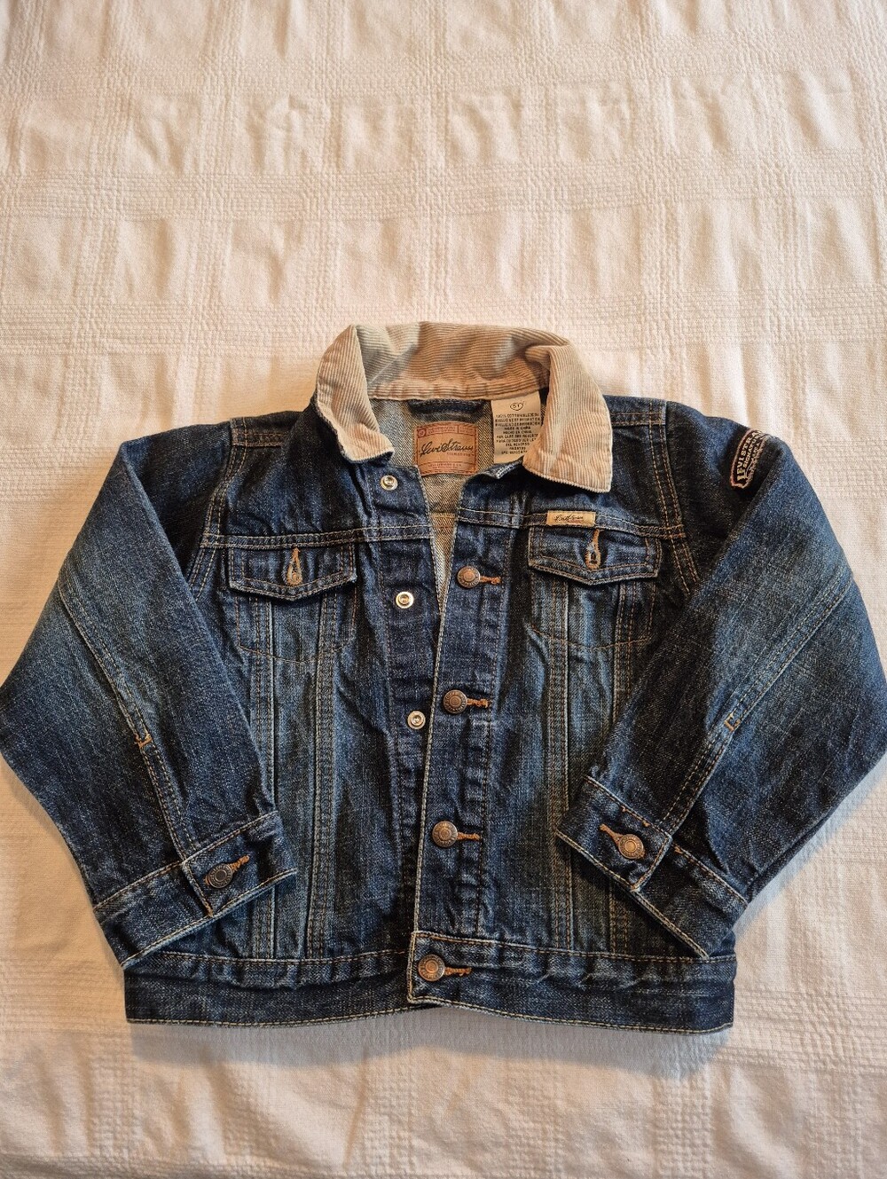Levi Strauss boys size 5T 90's trucker jean jacket corduroy collar VTG VGUC